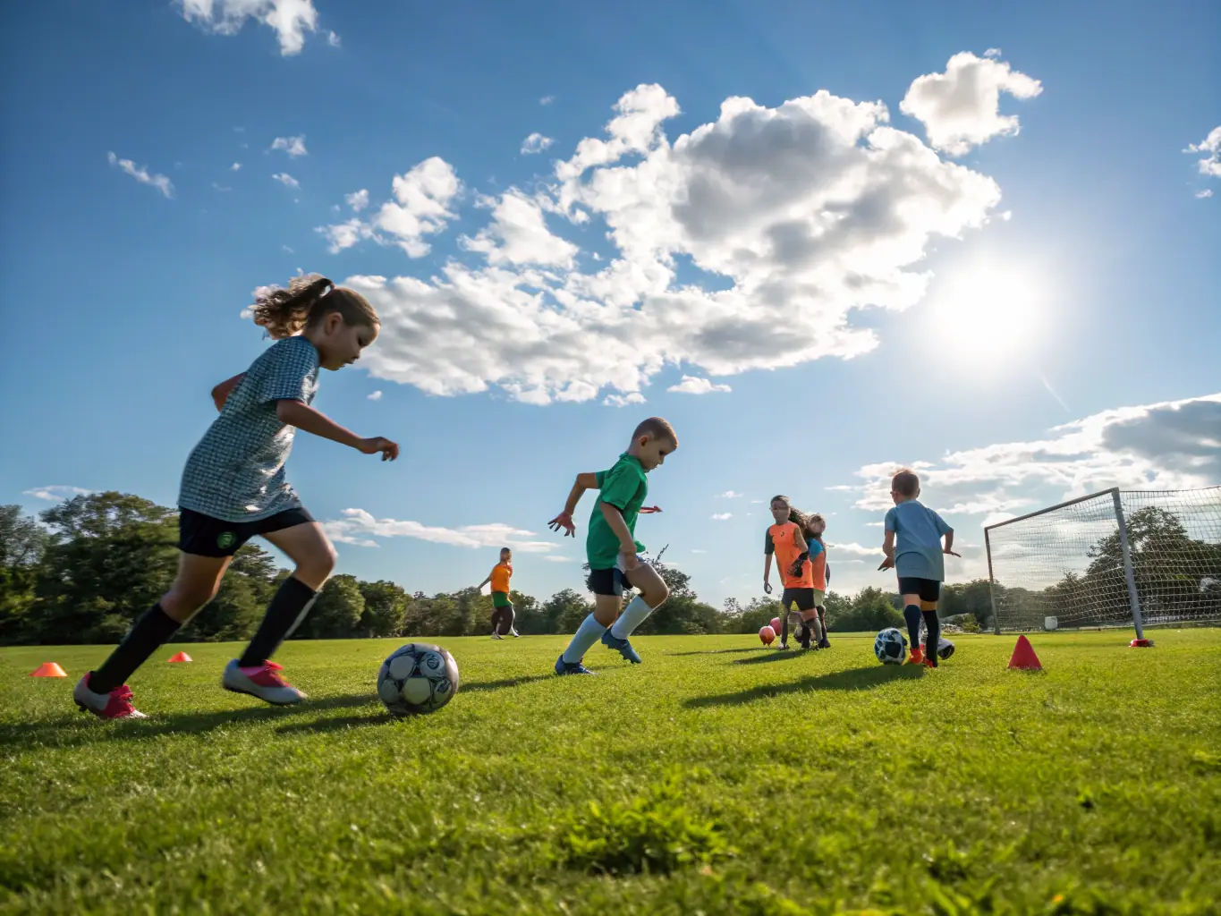 An image depicting participants actively engaged in a sports workshop, learning new skills and techniques from experienced instructors.